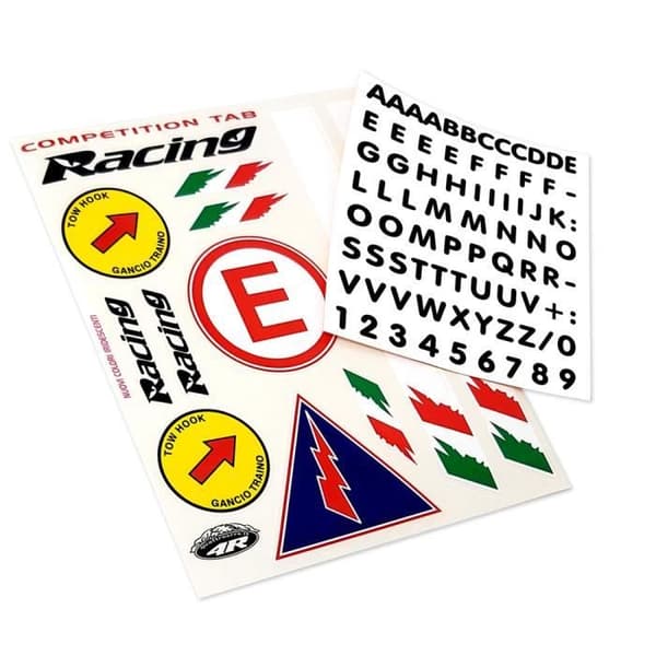 Kit Bokstavsetiketter - Racing - Dekorationer för Förare - Svart - Slitstark - 15 mm