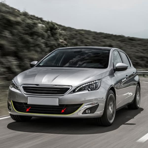 Främre självhäftande profil för Peugeot 308 bil, gul