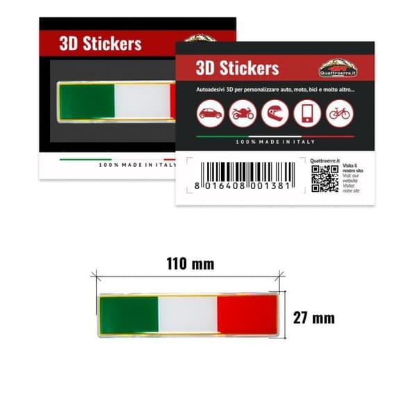 Sticker 3D Sticker Italy Plate, 110 x 27 mm