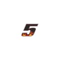 Miniatyrbild 1 av 4: Sticker Number 5 Adhesive Number Motorcykel, Flames, 27 x 37 mm