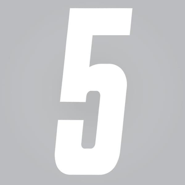 Autocollant Nummer - Ej specificerad - 5 - Vit - Pack om 3 - Höjd 21 cm