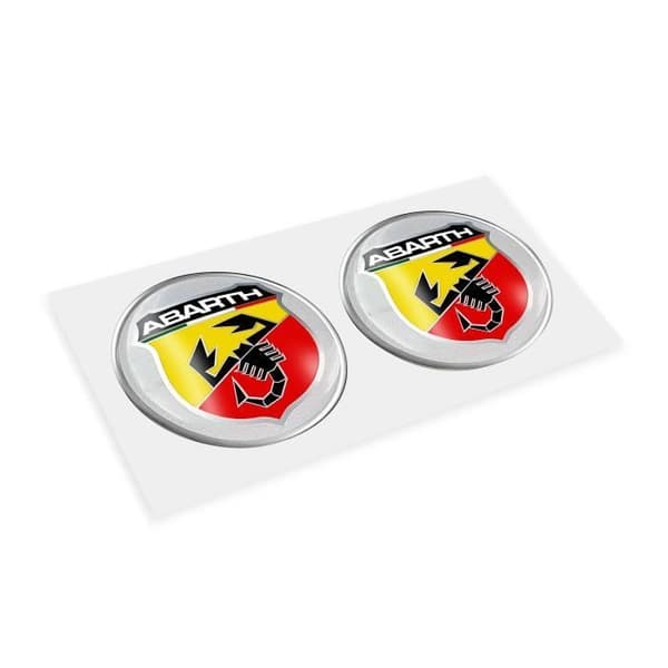 Abarth Official Badge 3D-dekal, diameter 12 mm, 2 stycken