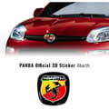 Miniatyrbild 1 av 3: 3D-dekal - Abarth - Fiat Panda-logotyp - Röd - 71x65 mm - Flexibel och hållbar