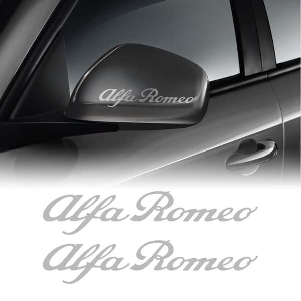 Autocollant - Alfa Romeo - Rétroviseurer/Handtag - Silver - 10 cm - 2 Stycken