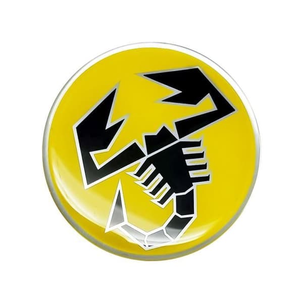 3D-dekal - Abarth - Skorpion - Gul - Diameter 44 mm - Officiell