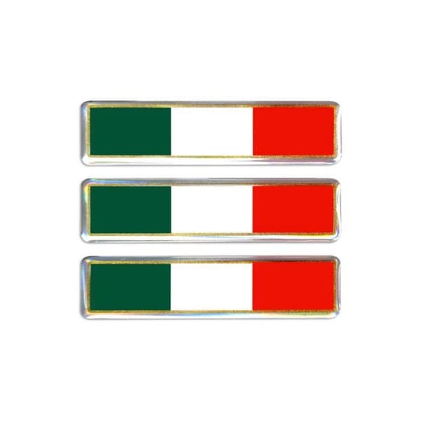 3D-klistermärke Italienska flaggor, 3 delar, 55 x 18 mm