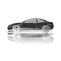 Miniatyrbild 1 av 4: Dekorativt objekt - Fiat - Graverad bilsiluett - Rostfritt stål - Transparent vitrin - Självbärande bas