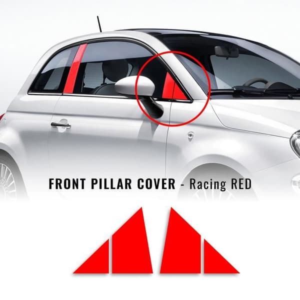 Klistermärken Klistermärken - Fiat - 500 Abarth - Röd - Självhäftande dekorationer - Reptålig