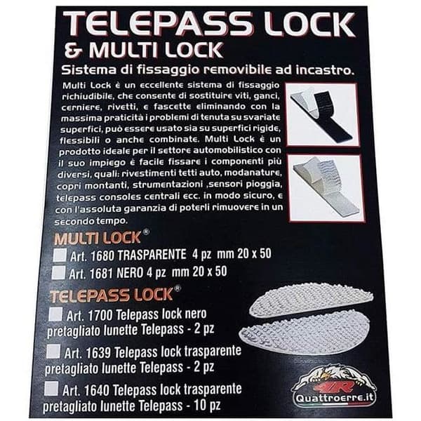 Multi-Lock Avtagbart låssystem, transparent, 4 delar 20 x 50 mm