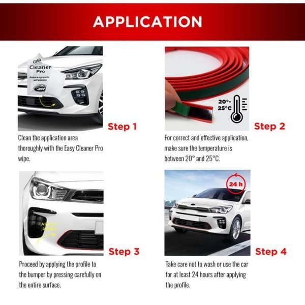 Bakre självhäftande profil för Golf 6 Car, gul