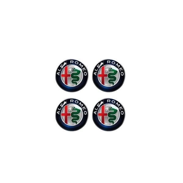 3D-klistermärke - Alfa Romeo - Logotyp - 4 delar - 9 mm - Flexibel och glansig