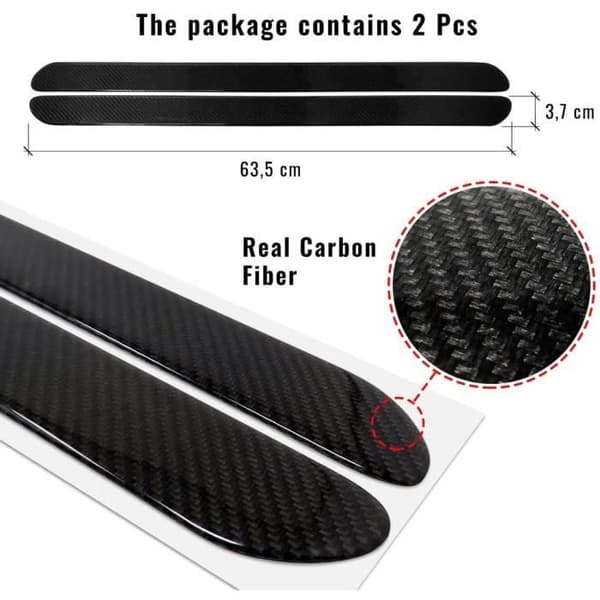Dörrtröskel för bil - Kolfiber - 3.7 x 63.5 cm - 2 stycken - Självhäftande - Dekorativ