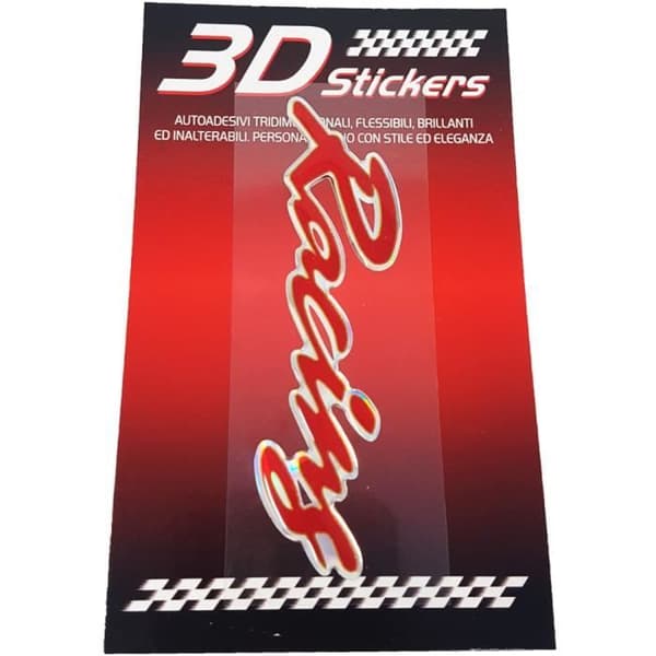 3D-dekal - Racing - Röd - 89 x 35 mm - UV-beständig - Exakta detaljer