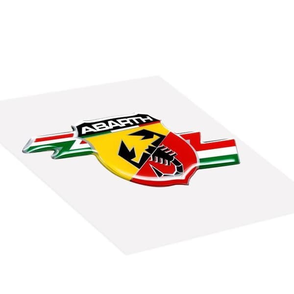 3D-dekal - Abarth - Lightning Badge - 50 mm - Flexibel - UV-beständig