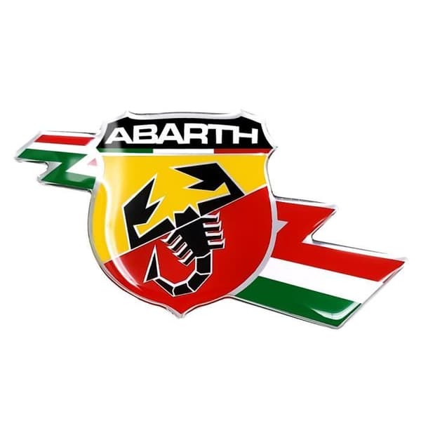 3D-dekal - Abarth - Lightning Badge - 50 mm - Flexibel - UV-beständig