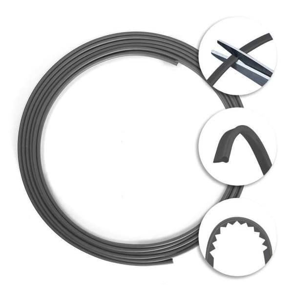 Låssprofil - Trimremsor - Silver - 3 mm x 1,5 mt - Limfri applicering - För bil