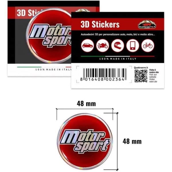 3D Motor Sport Dekal, Diameter 48 mm