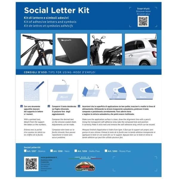 Sociala nätverk självhäftande bokstäver, siffror och symboler Kit, Neongult