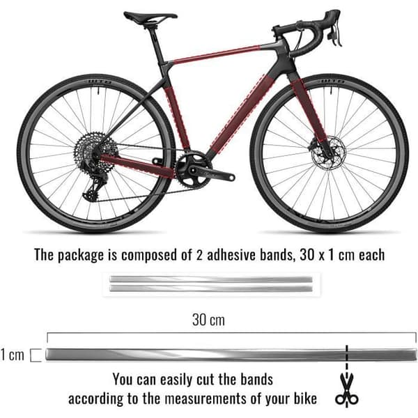 3D Klisterband Bumper - Krom - 1 x 30 cm - 2 Stycken - Ram Skydd Cykel