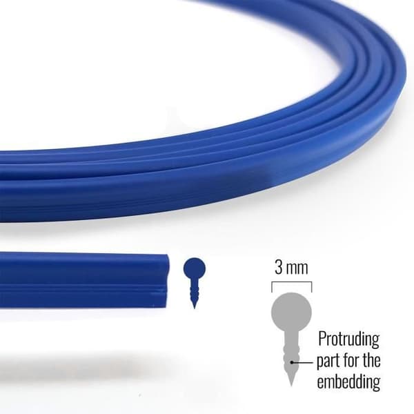 Låsningsprofil - Trim Stripes - Blå - 3 mm x 3 mt - Klisterfri applicering - Flexibel anpassning