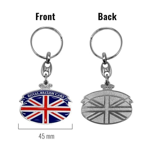 Nyckelring - Royal British - Metall - 45 mm - Svart - Bil