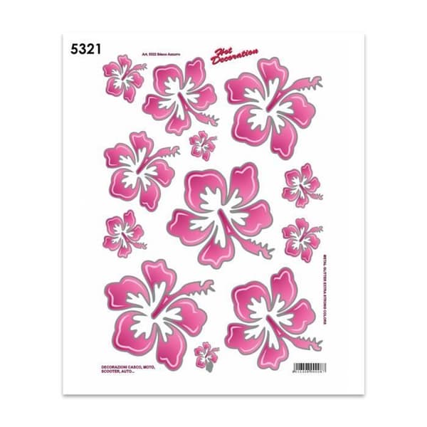 Klistermärken - Ej specificerat - Hibiscus, Rose - 35 x 25 cm - Garanterad vidhäftning - Hög motståndskraft