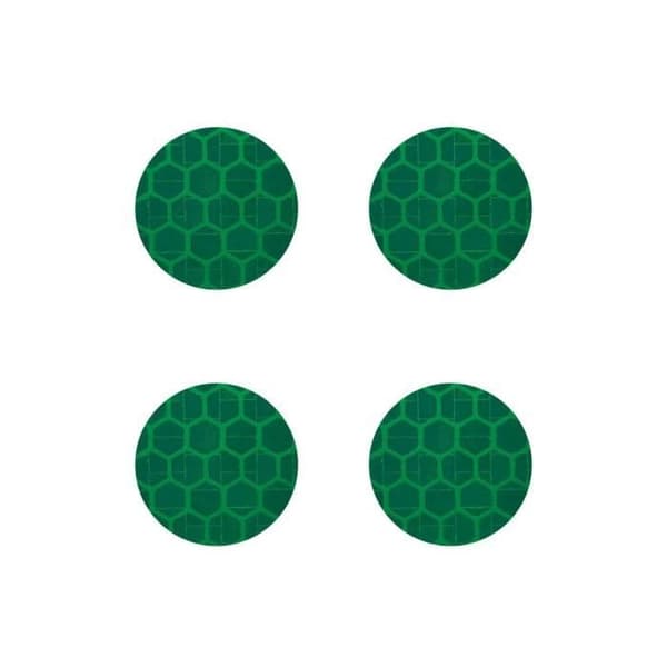 Gröna cirklar refraktiva klistermärken, 30 x 30 mm, 4 st