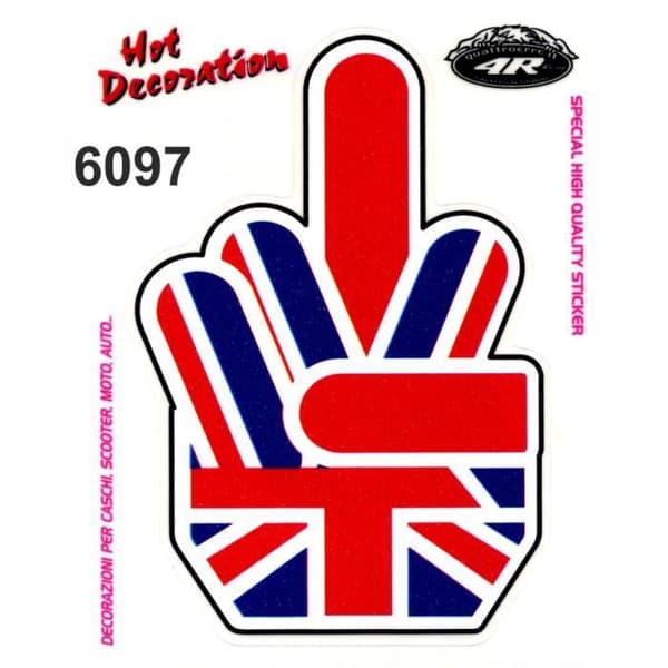 Sticker Finger Sticker England Flagga, 10 x 12 cm