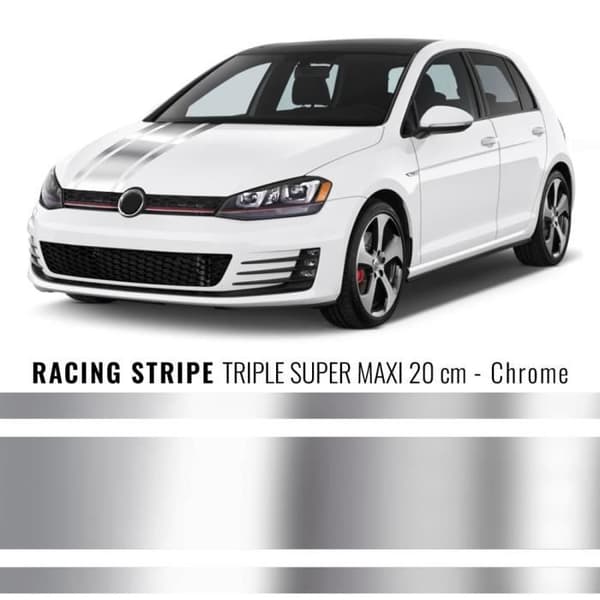 Fästen för tejp - Stripes - 20 cm x 5 mt - Vinyl - Väderbeständiga - Sportig look