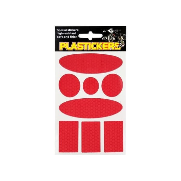 Reflekterande klistermärken för plast, röd, bräda 13 x 9,5 cm
