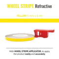 Miniatyrbild 1 av 4: Wheel Stripes Reflekterande självhäftande remsor för motorcykelfälgar med applikator, gul, 5 mm x 6 mt