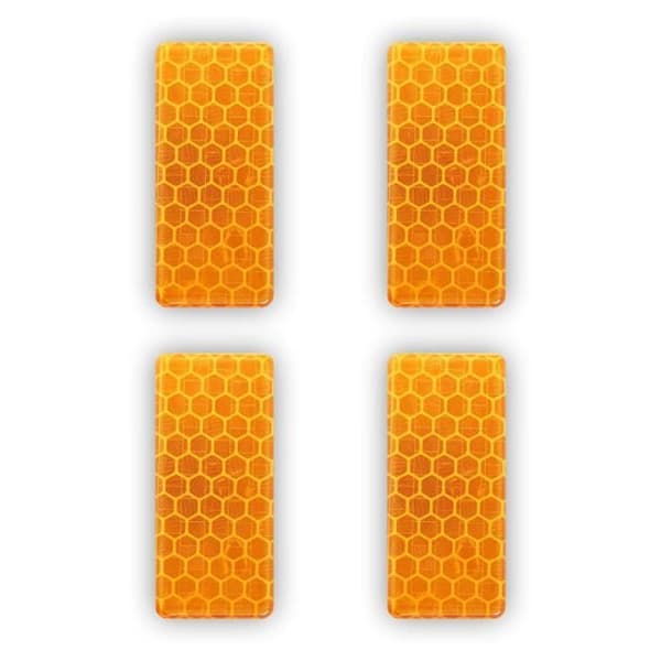 3D-refraktiva klistermärken - Ej specificerat - Orange rektanglar - 50 x 25 mm - 4 stycken - Ökad säkerhet