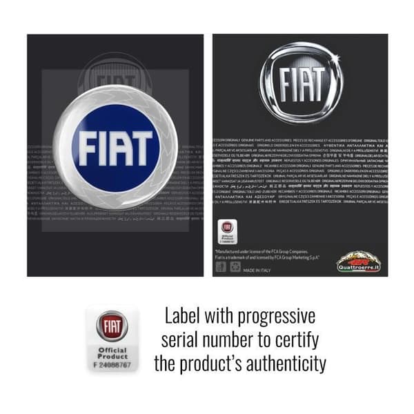 3D-dekal - Fiat - Officiell logotyp - Blå - Diameter 75 mm - Polyuretanharts