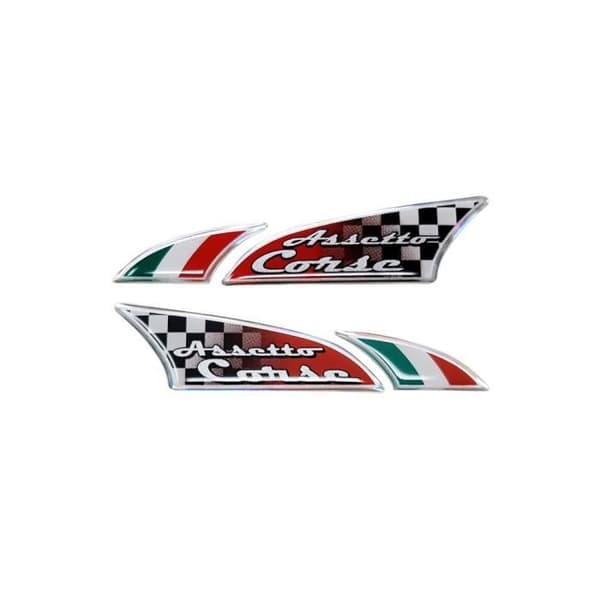 3D-klistermärken - Logosport - Rödrutig flagga - 10 x 2,5 cm - 2 delar - Bil