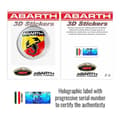 Miniatyrbild 4 av 4: 3D Abarth Official Badge Sticker, Diameter 44 mm