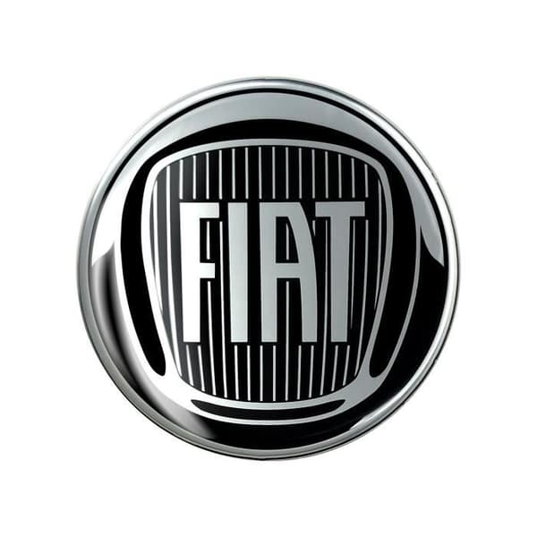 3D Fiat Official Logo Sticker Svart, Diameter 48 mm