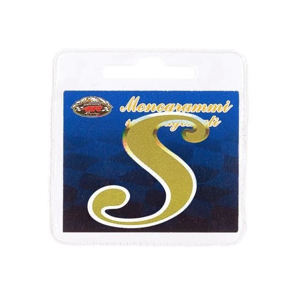 Holografisk självhäftande bokstav S, guld
