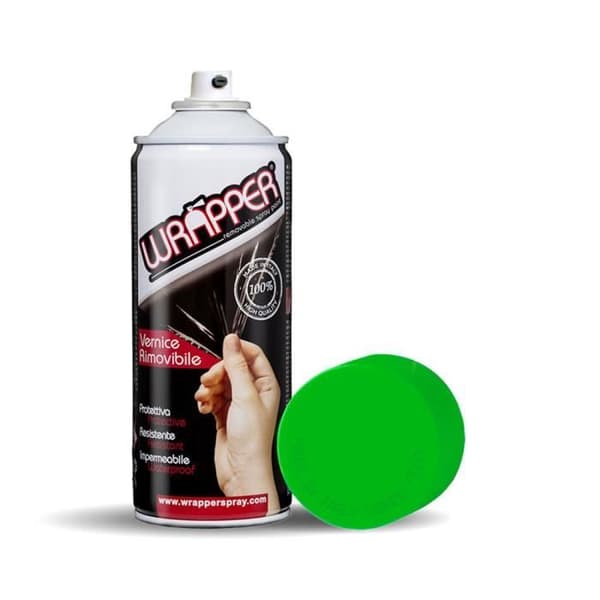 Avtagbar sprayfärg - Wrapper - Fluorescerande Grön - Vattentålig - Skydd mot lätta stötar - Avtagbar film