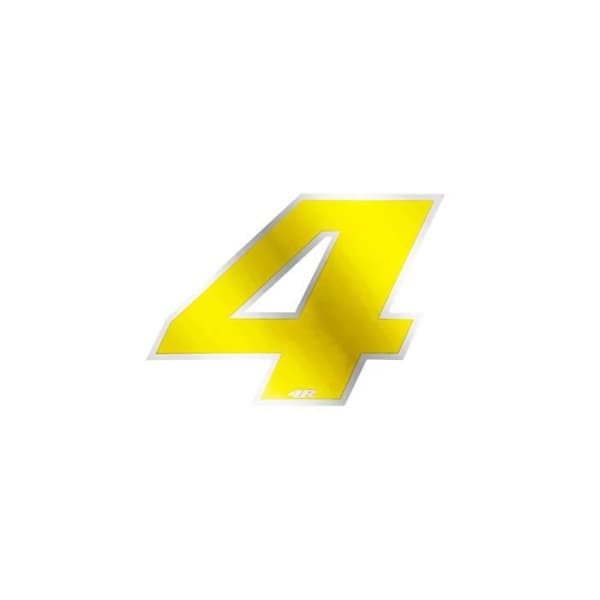 Autocollant - Moped - Nummer 4 - Gul Chrome - Liten - 65 x 85 mm