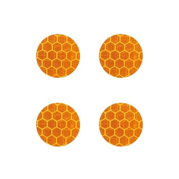 Reflekterande klistermärken - Ej specificerat - Orangea cirklar - 30 x 30 mm - 4 stycken - Hög reflexion