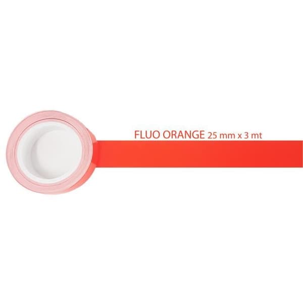 Självhäftande remsor - Fluo Orange - 25 mm x 3 mt - Vinyl - Väderbeständig - Multifunktionell