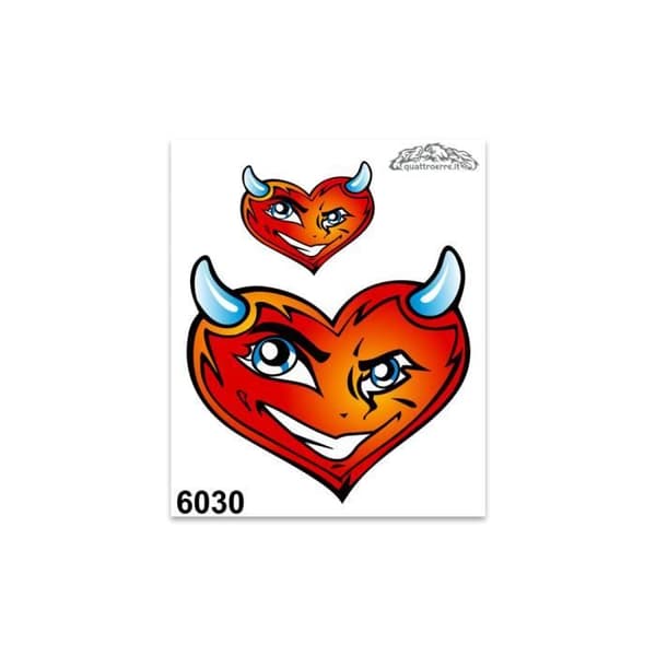 Little Devil Heart Sticker, 10 x 12 cm