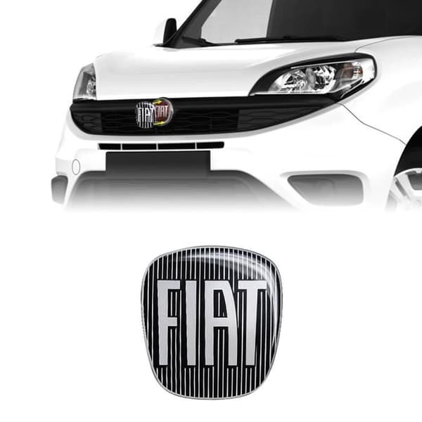 Klistermärke - Fiat - Doblò - 3D - Svart - 90 x 81 mm