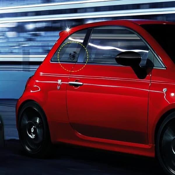 Klistremerke - Abarth - Skorpion - Svart - 10,5 x 9 cm - Forhåndskåret
