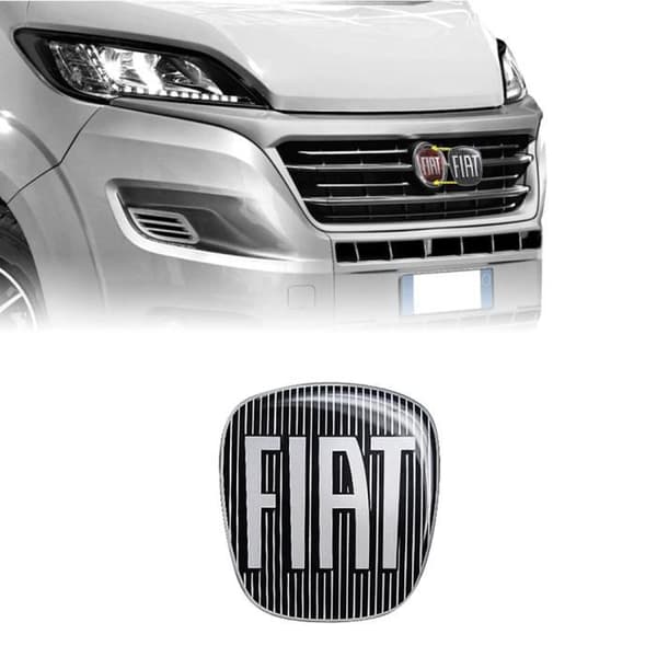 3D-dekal - Fiat - Ducato - Svart - Mått 90x81 mm - Icke-original