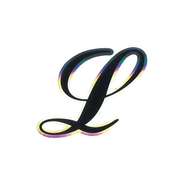Bokstaven L Holografiskt lim, svart