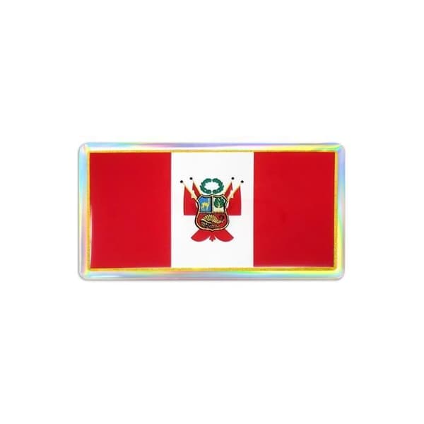 3D Peru Flag Sticker, 88 x 40 mm