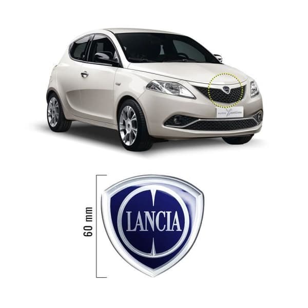 3D-dekal - Lancia - Ypsilon - 58 x 60 mm - Flexibel - Oföränderlig