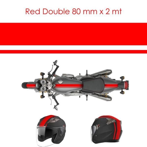 Tejp - Odefinierad - Dubbel - Röd - 80 mm x 2 mt - Mångsidig användning