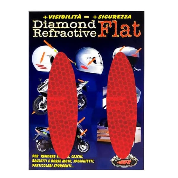 Reflekterande klistermärken - Diamantklass - Röda ovaler - 25 x 90 mm - 2 stycken - Motorsäkerhet